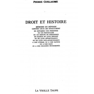 Pierre Guillaume : Droit et Histoire