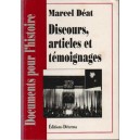 Marcel D&eacute;at : Discours, articles et t&eacute;moignages